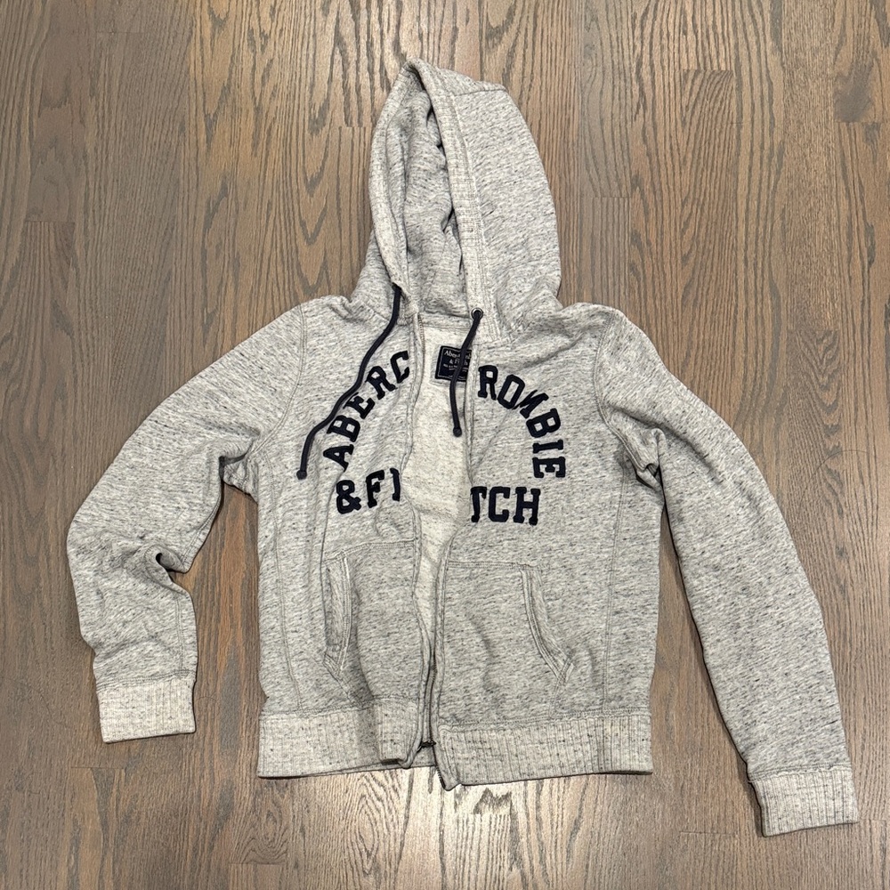 Abercrombie & Fitch Kids Light Gray Zip-Up Hoodie